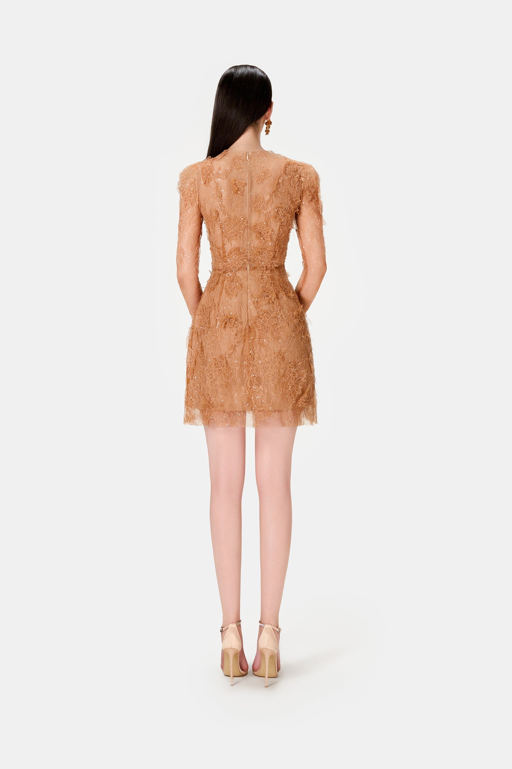 HONEY BEADED LACE MINI DRESS