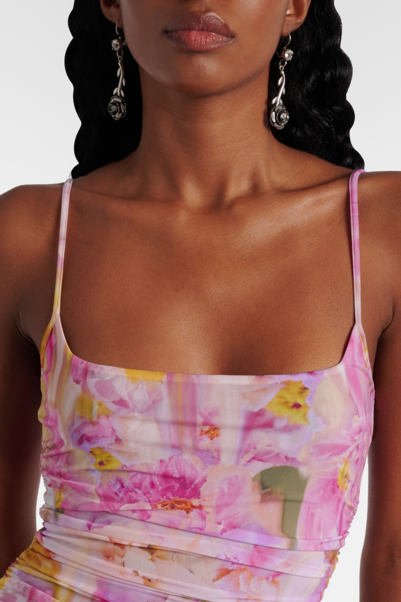 Floral Appliqué Print Maxi Dress