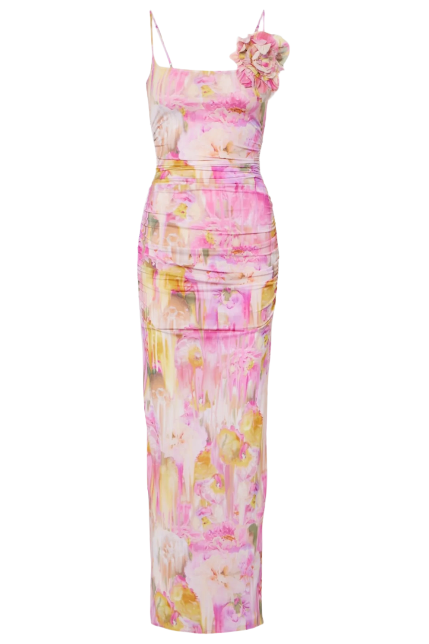 Floral Appliqué Print Maxi Dress