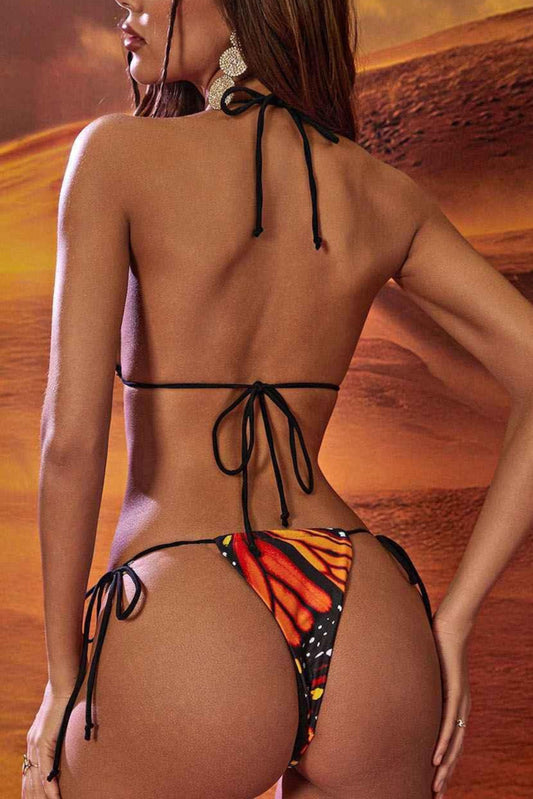 Maritza Butterfly Bikini Two Piece Set In Orange