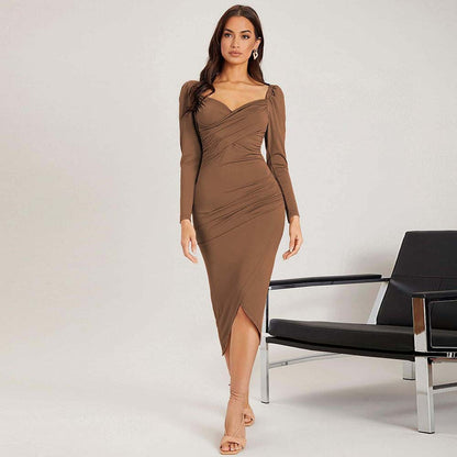 alice brown V-neck midi dress