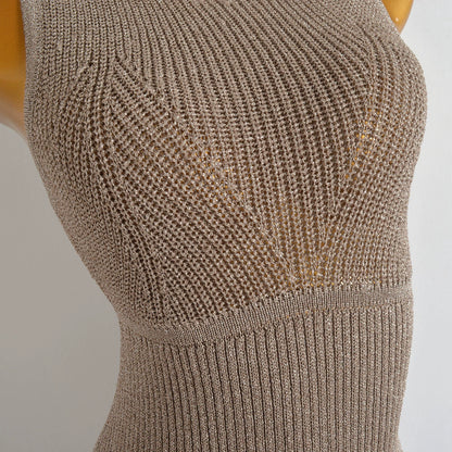 silk sleeveless knitted dress