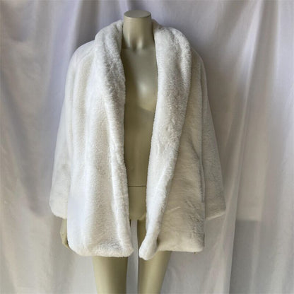 hot girl imitation fur mid-length coat