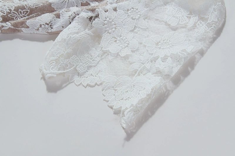 V-NECK CUTOUT LACE MINI DRESS IN WHITE