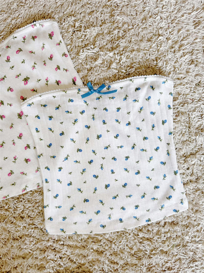 Ditsy Floral Ribbed Tube Top