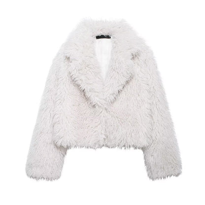 faux fur cropped jacket