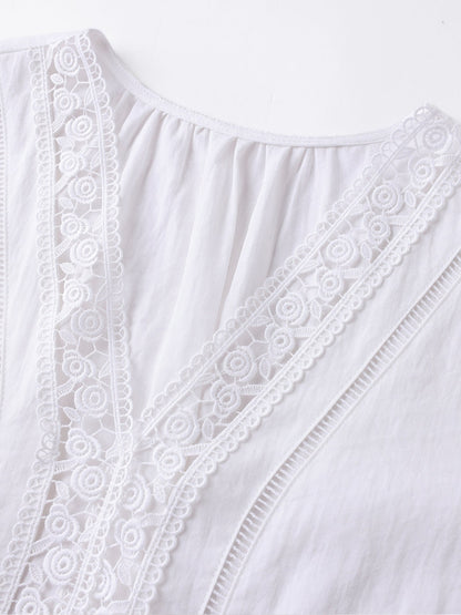 V-neck lace-trimmed shirt