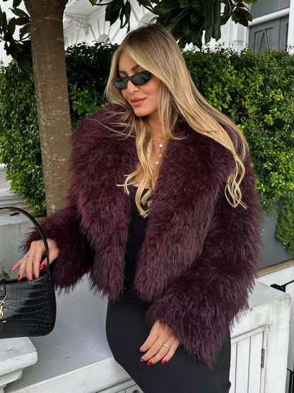 faux fur cropped jacket