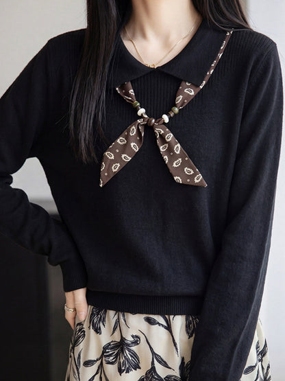New Stylish Collared Knit Top