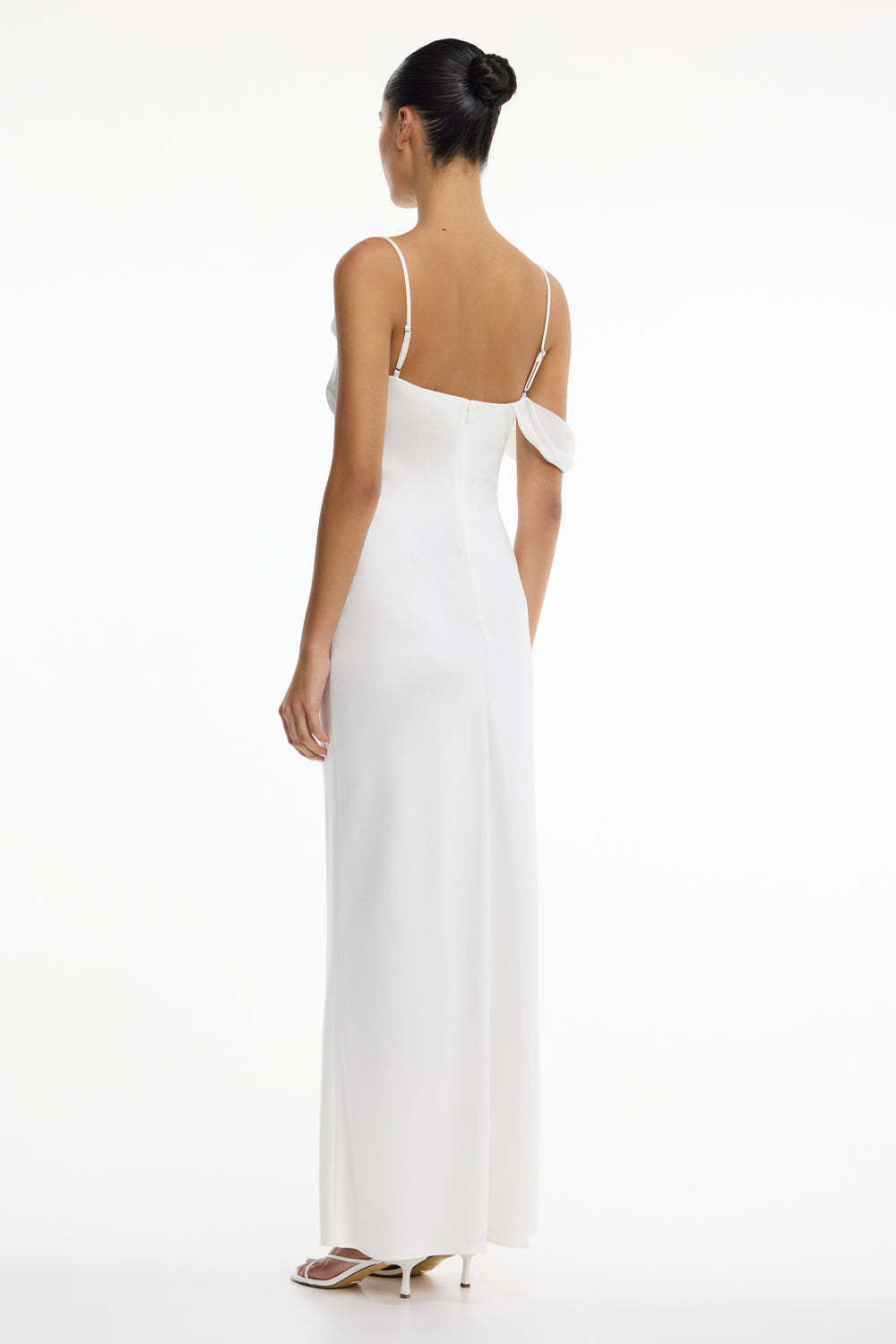 white Satin Fashion Sexy Slim Slip Dress