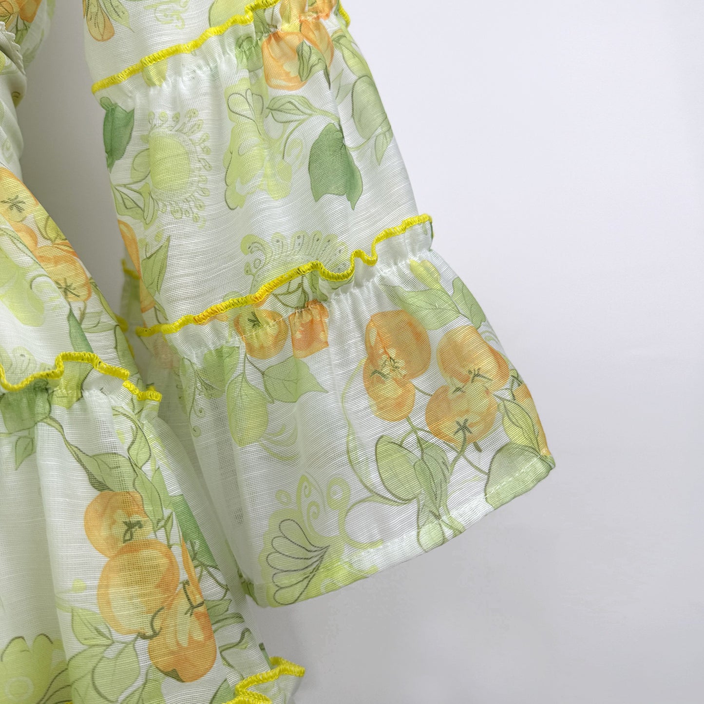 Botanical Print Lace Single Breasted Mini Dress - Green
