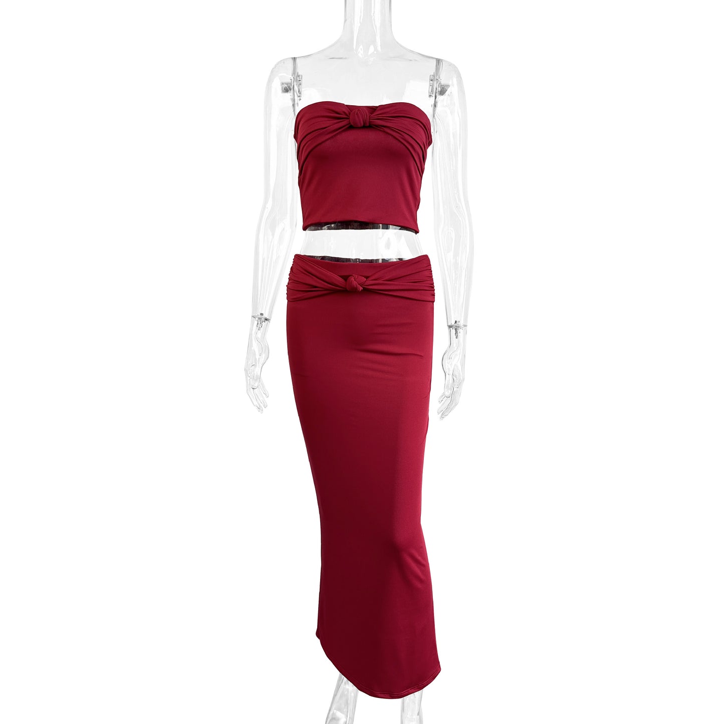 alison red Strapless two-piece set