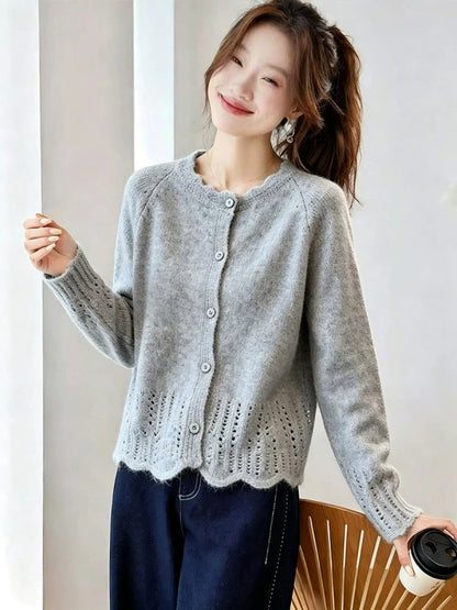 Handmade lace collar cardigan
