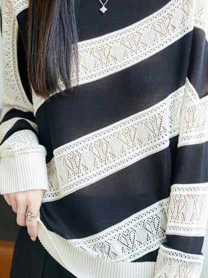 Boat-neck Batwing-sleeve Knit Top