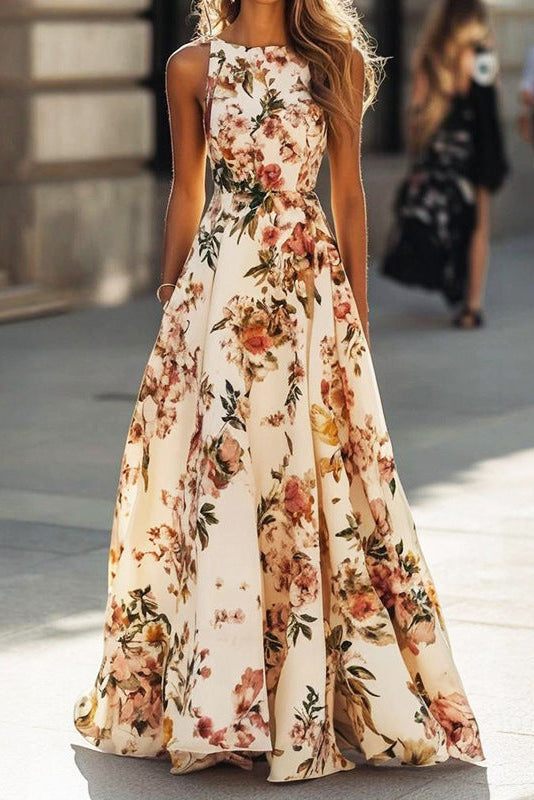 mamie floral Printed sleeveless maxi dress