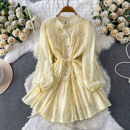 Summer rhinestone embroidered round neck midi dress