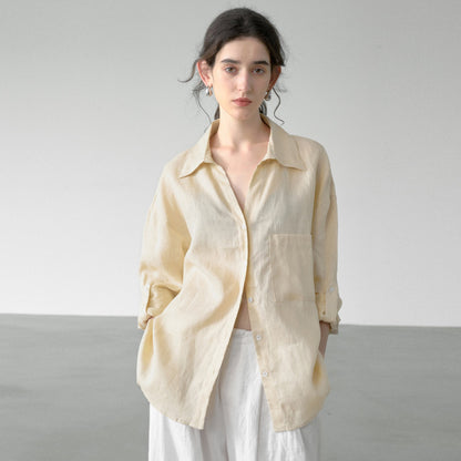 Lightweight linen long-sleeved shirt for summer