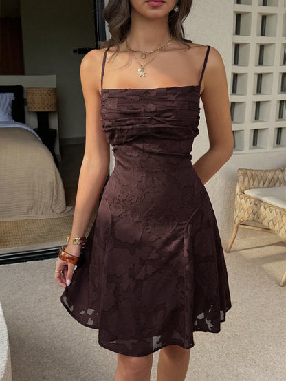 zara brown slip mini dress
