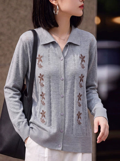 New Polo-Collar Vintage Cardigan
