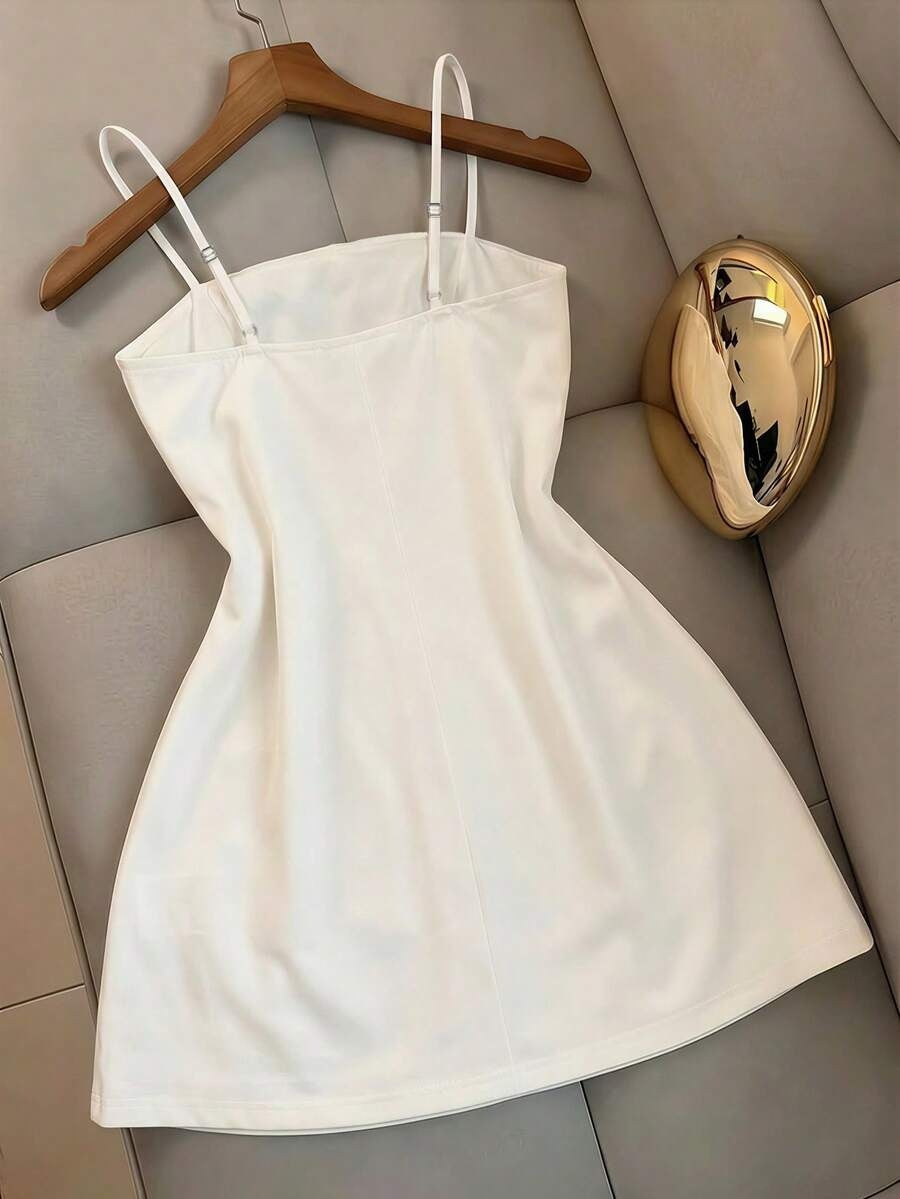 Butterfly floral print embroidered camisole mini dress
