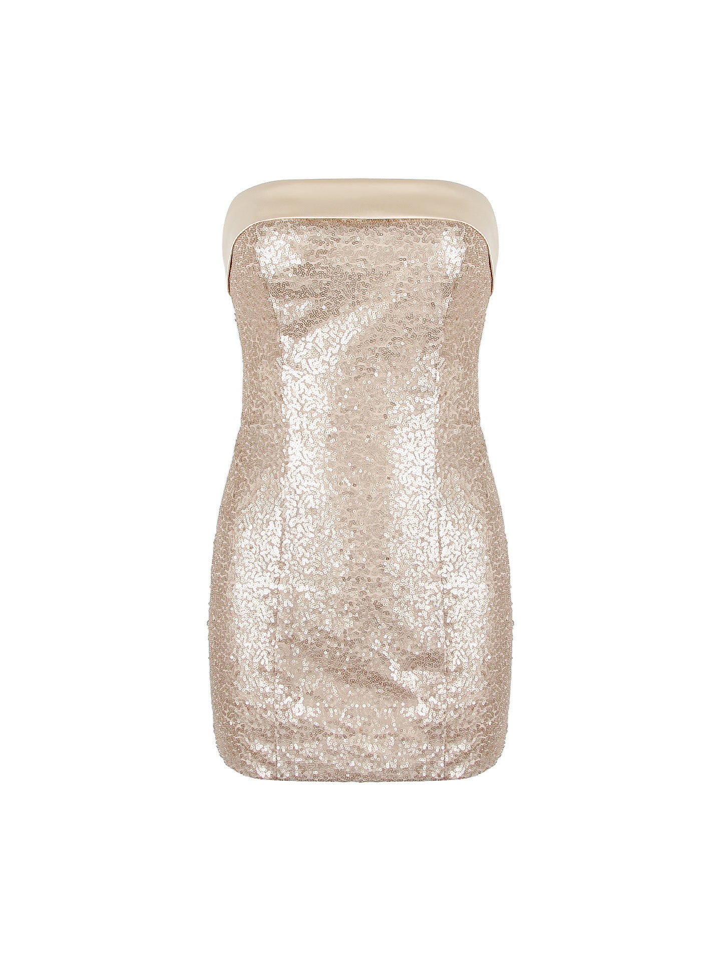 gold sequin backless bandeau dress  backless