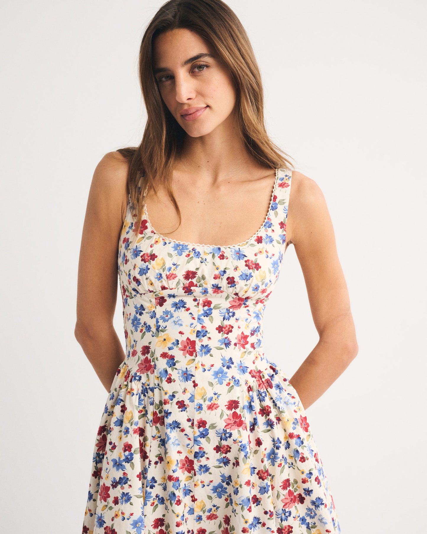 floral print slim large pendulum slip dress