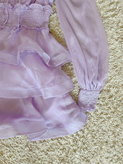 purple layered fairy puffy dress