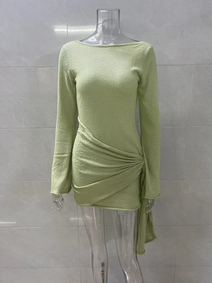 cora green Knitted mini dress