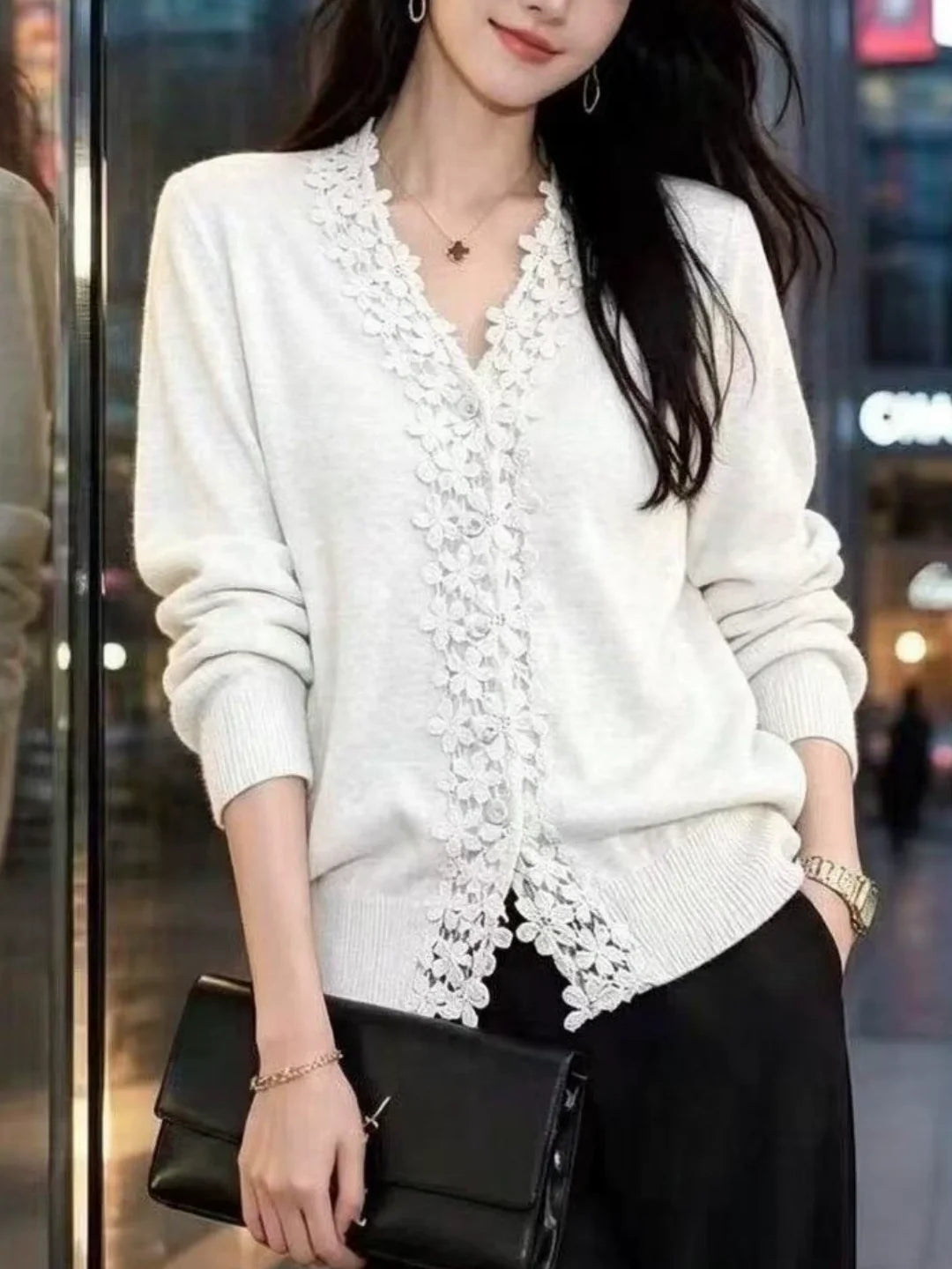 French-style Vintage Fitted Cardigan