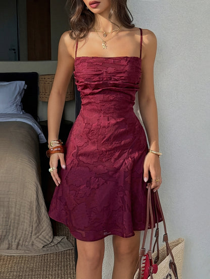 zara red slip mini dress