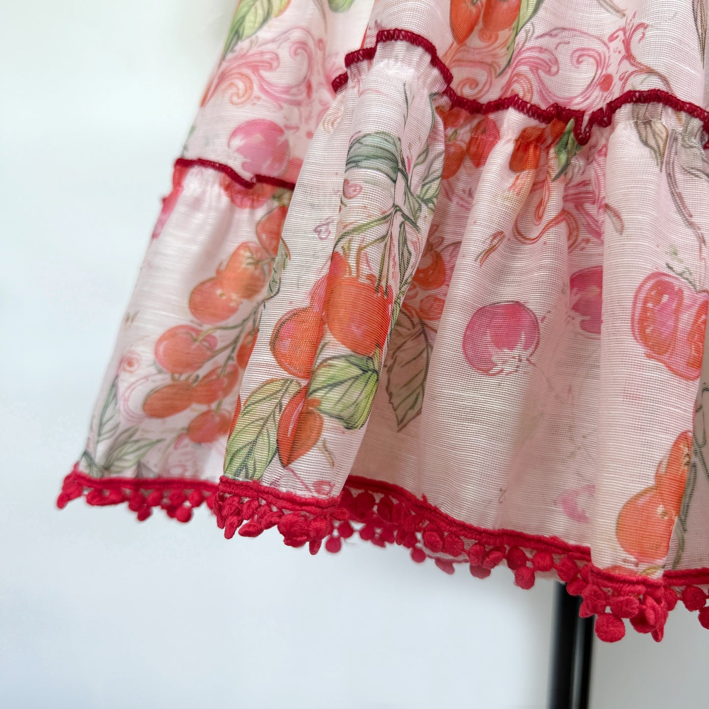 Botanical Print Lace Single Breasted Mini Dress - pink