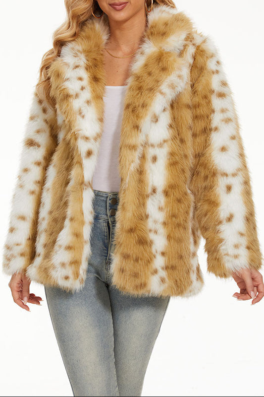 Imitation Leopard Fur Women's Coat