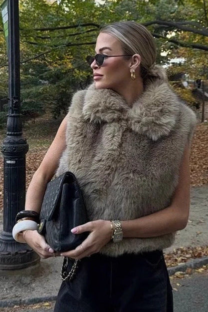 vest faux fur vest