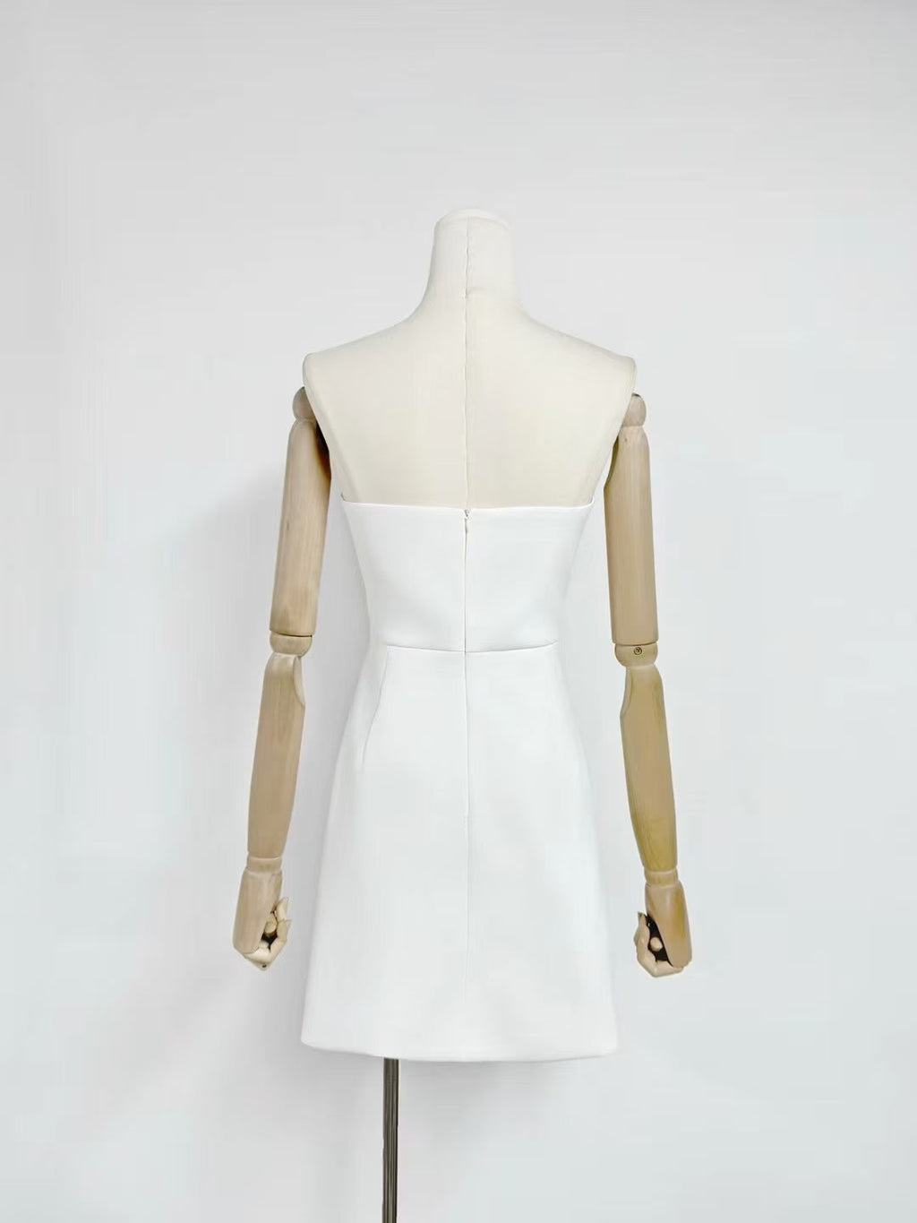 Rosario Appliqué Floral Bustier Mini Dress in white