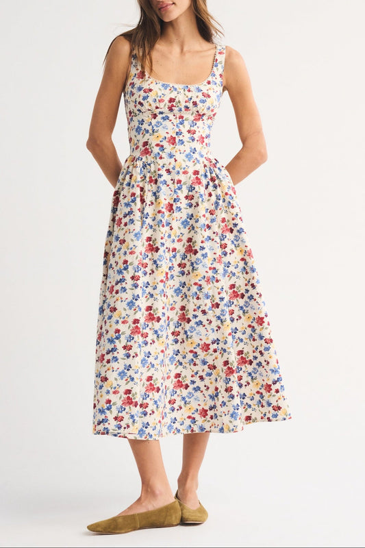 floral print slim large pendulum slip dress