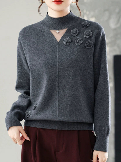 New Mock-neck Knit Sweater