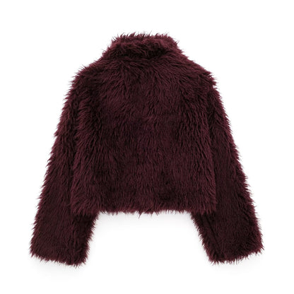 faux fur cropped jacket