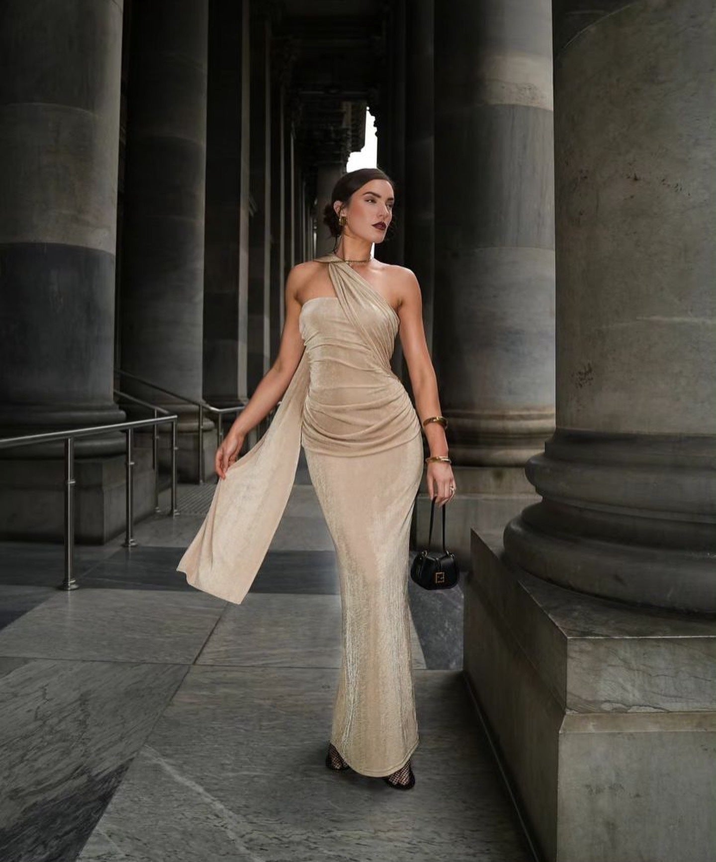 Knitted Backless Strapless Maxi Dress