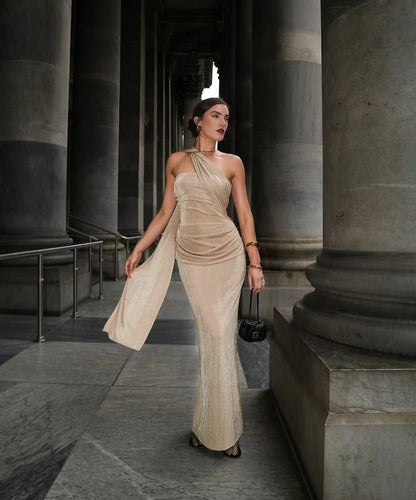 Knitted Backless Strapless Maxi Dress