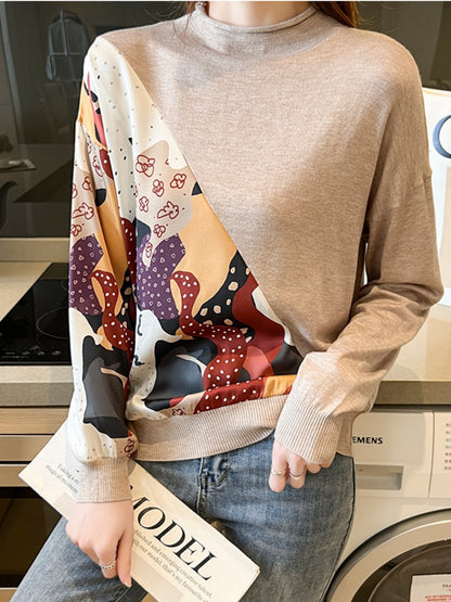 New Lightweight Printed Knit Sweater