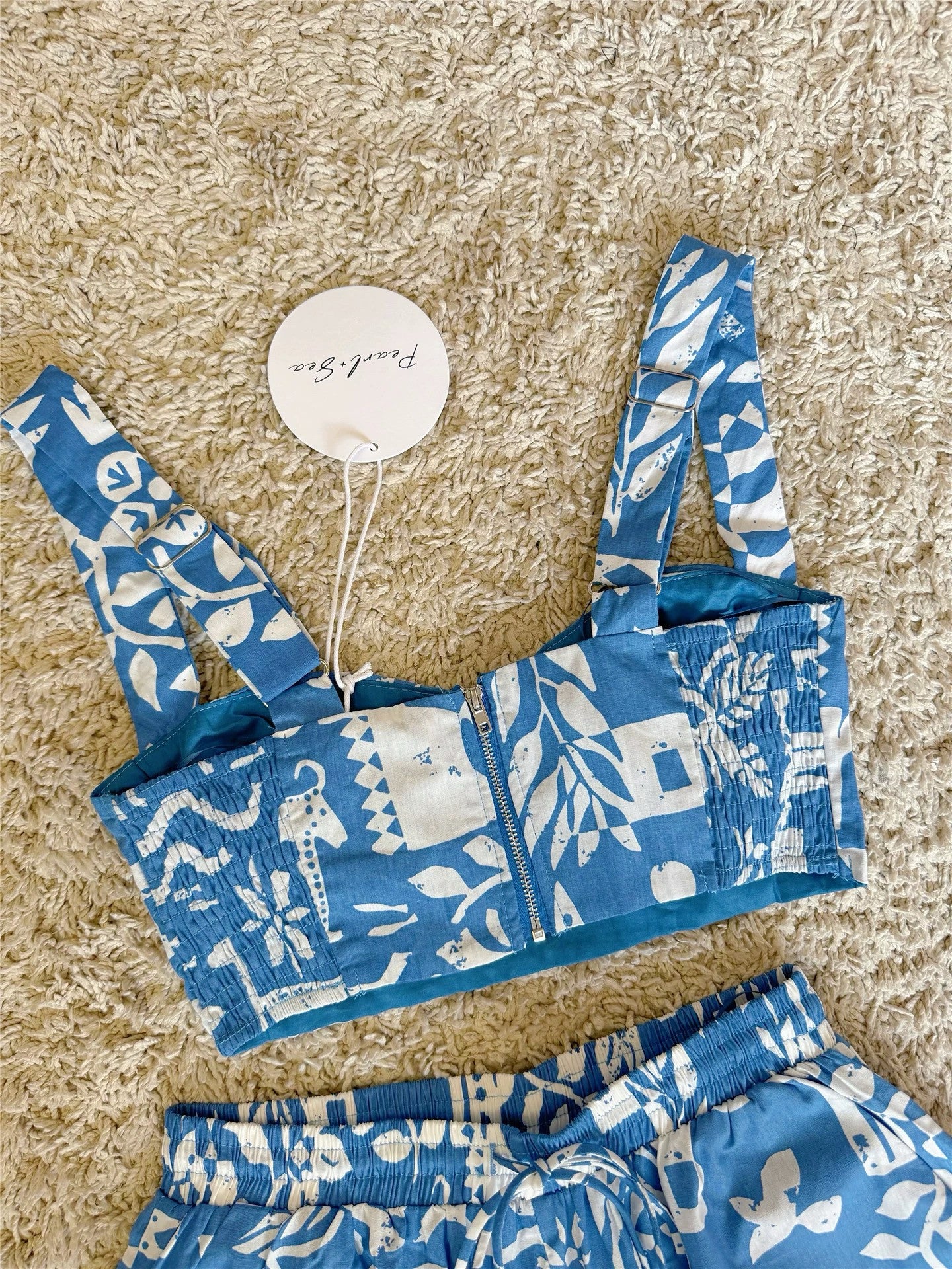 graffiti hand-painted pattern camisole shorts all-cotton two-piece set