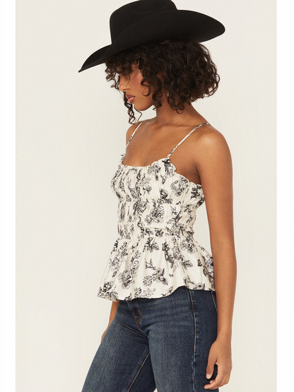 floral pattern bow suspender