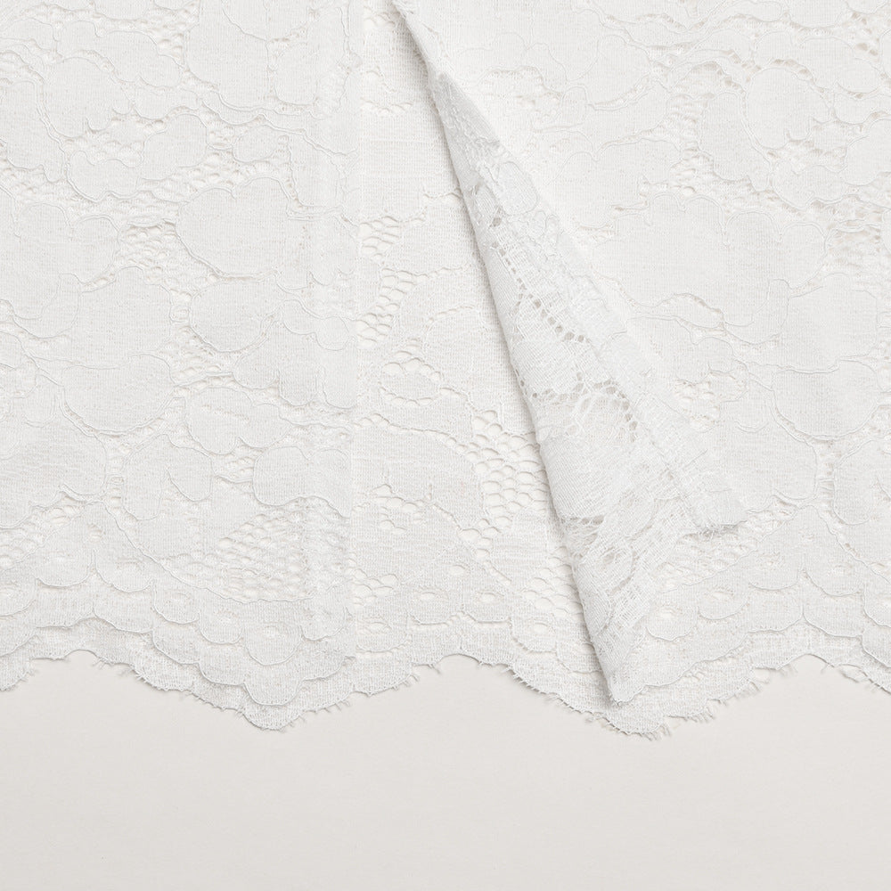 White Floral Lace Midi Dress Premium Fabric - product view 6