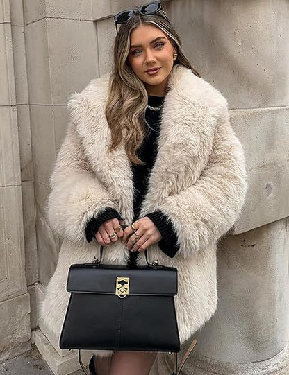 Lily Faux Fur Fur Jacket Mid-length Warm Coat