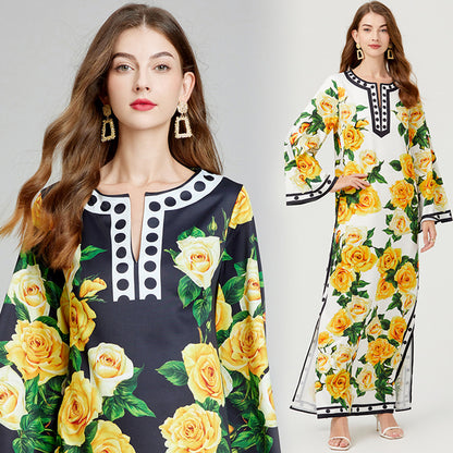 marcia Printed long robe dress