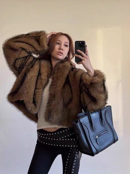 fur imitation short thickened coat