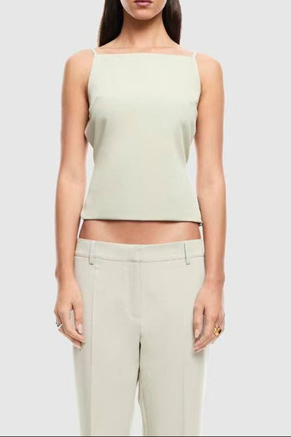 green Backless Suspender Top