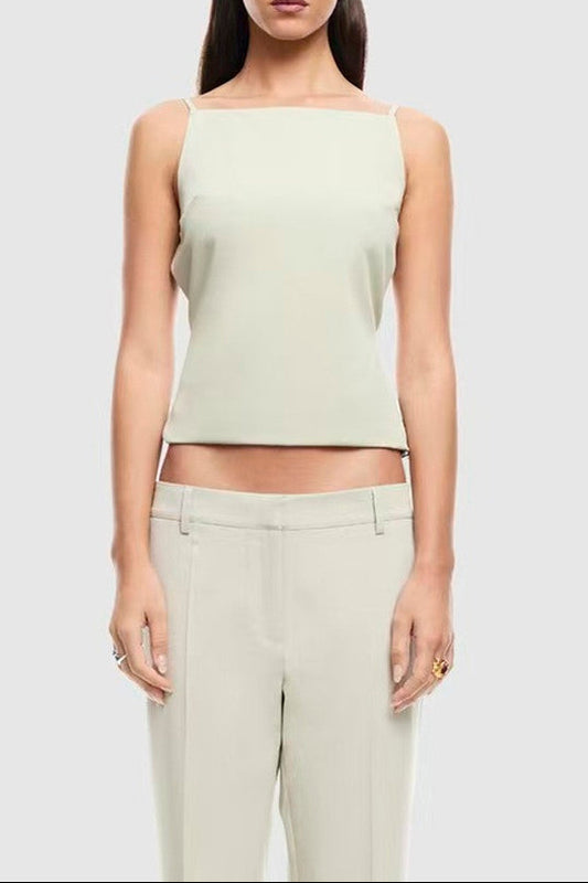green Backless Suspender Top