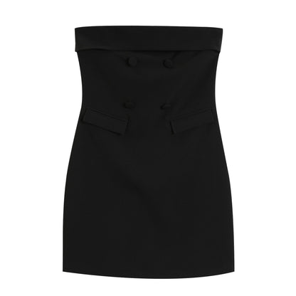 dominic off-shoulder mini dress in black