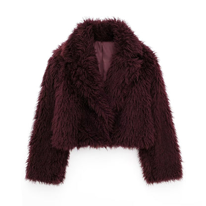 faux fur cropped jacket